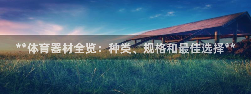 尊龙凯时美金能提取吗：**体育器材全览：种类、规格和